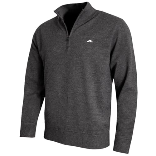 Image of J.Lindeberg Mens Jeffrey Windbreaker Sweater - Dark Grey Melange - L
