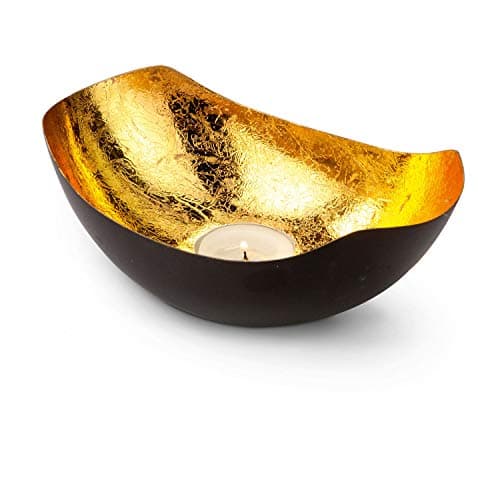 Image of ROMINOX Tea Light Holder Metal - Satin Lacquered Brown/Gold 16.3 x 11.1 x 6 cm