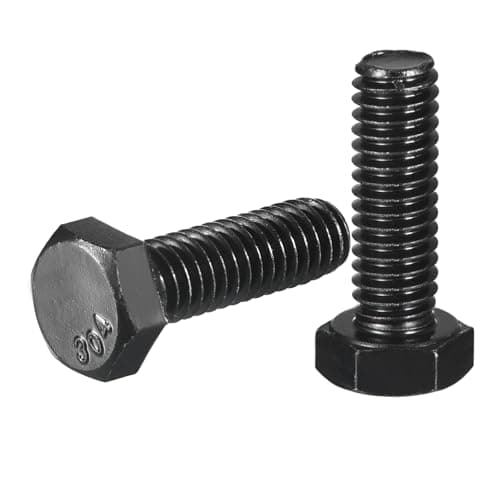 Image of Sourcing Map 5Pcs 5/16-18 x 1" Hex Head Bolts, 304 Stainless Steel, Black Oxide Finish, Hex Bolts for Construction, Machinery Manufacturing