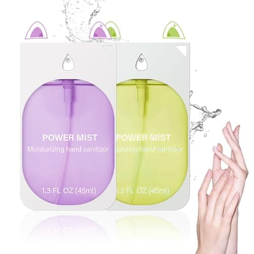 Image of Hand Sanitizer Spray For Woman, Power Mist Hand Sanitiser Mini For Travel (Green Purple)