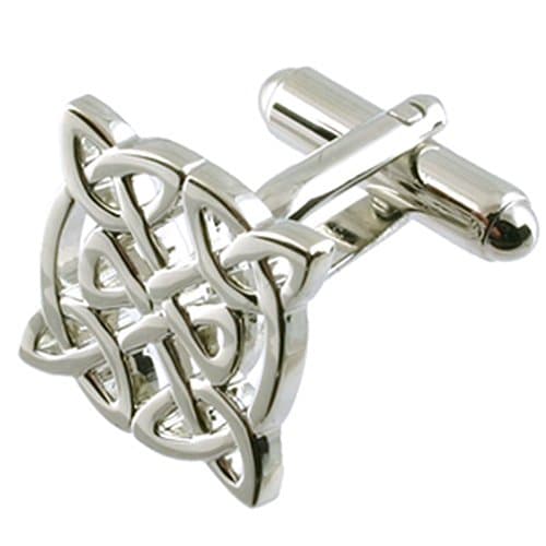 Image of PAIR Celtic Knot Silver Cufflinks Select Gift Pouch