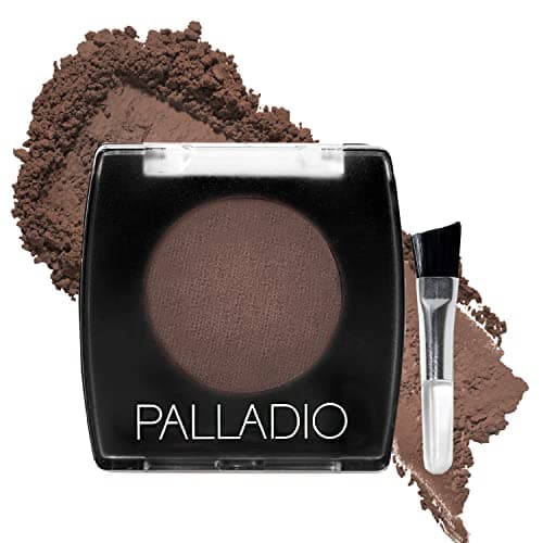 Image of Palladio Brow Powder for Eyebrows, Soft and Natural Eyebrow Powder with Jojoba Oil & Shea Butter, Helps Enhance & Define Brows, Compact Size for Purse or Travel, Includes Applicator Brush, Dark Brown