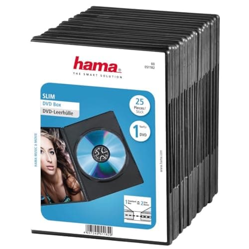 Image of Hama Slim DVD/CD Jewel Case Pack of 25 | Black