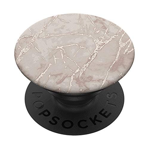 Image of Marble-Effect - Pink Rose-Gold-Effect PopSockets PopGrip: Swappable Grip for Phones & Tablets