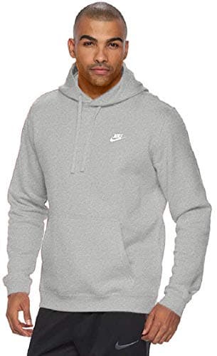 Image of Nike Men's NSW Club Pullover Hoodie, Dark Grey, Dark Grey Heather, Small