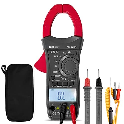 Image of Digital Clamp Multimeter, TRMS 6000 Counts AC DC Kethvoz Clamp Meter 1000A Amp Electrical Tester, Ammeter Voltmeter Test Volt Current Ohm Continuity Diode Duty Cycle 570N