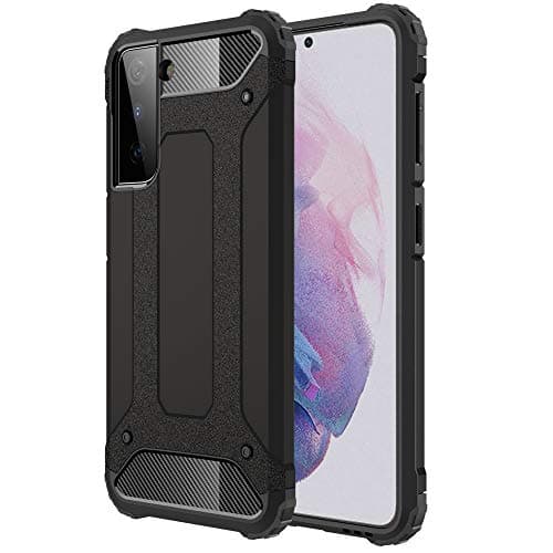 Image of TECHGEAR Galaxy S21 Tough Armoured Case - ShockProof, Rugged, Sturdy, Heavy Duty Protective Impact Case Cover Designed for Samsung Galaxy S21 / S21 5G (Black)
