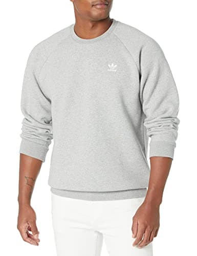 Image of adidas Originals Men's Trefoil Essentials Crew Neck, Medium Grey Heather, XS