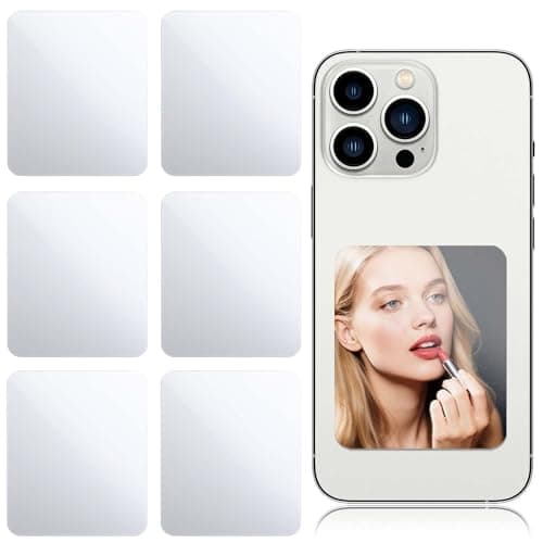 Image of Xinjoduz 6 PCS Mirror Decal for Phone Mirror Stick on Phone Case Back Rectangle Mirrors Smartphone Charm Acrylic Make up Mirrors Stickers for Cellphone Case Back (Tear Off The Protective Film)