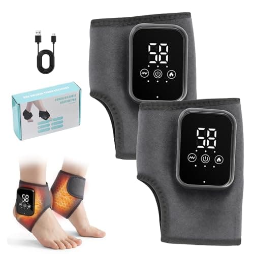 Image of Foot Massager, Triple Therapy Foot Massager, Electric Feet Massager with 3-Level Heat & Massage Adjustable, LCD Display, Rechargeable Ankle Massage for Pain and Circulation, Heel, Arch