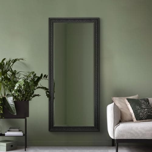 Image of Large Antique Design Full Length Wall Mirror, Black, 160 x 73 cm