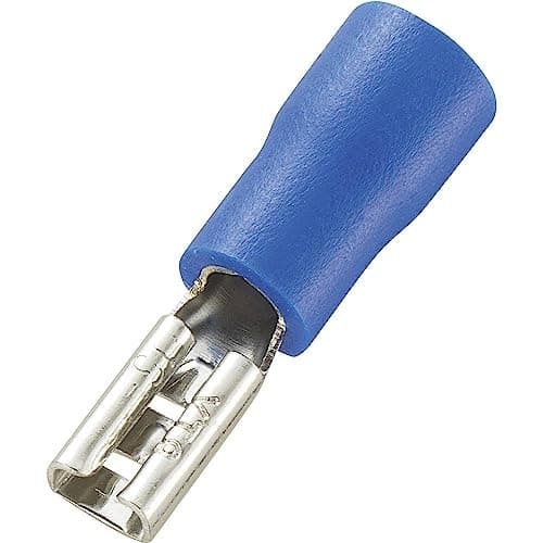 Image of TRU Components 737443 Blade Connector Width: 2.8 mm Plug Thickness: 0.8 mm 180° Partially Insulated Blue