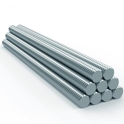 Image of M5 x 1 Metre (100cm) Metric Threaded Rod 4.8 Zinc Steel Fully Threaded Bar Stud DIN 976 (Pack of 1) N00A
