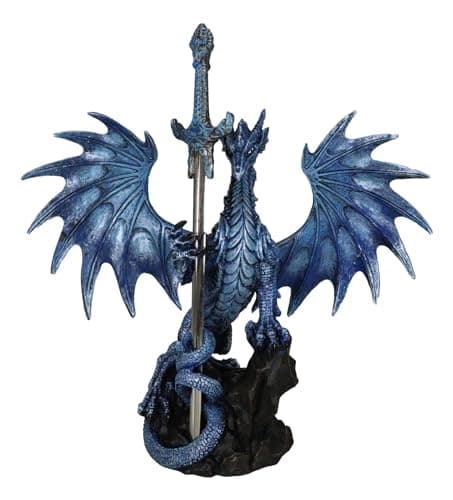 Image of Ebros Sea Blade Ruth Thompson Dragon Statue with Letter Opener Dagger Sword 11.75" Tall Dragon Blade Series Collection Nautical Coastal Ocean Behemoth Creature Medieval Fantasy Dungeons and Dragons