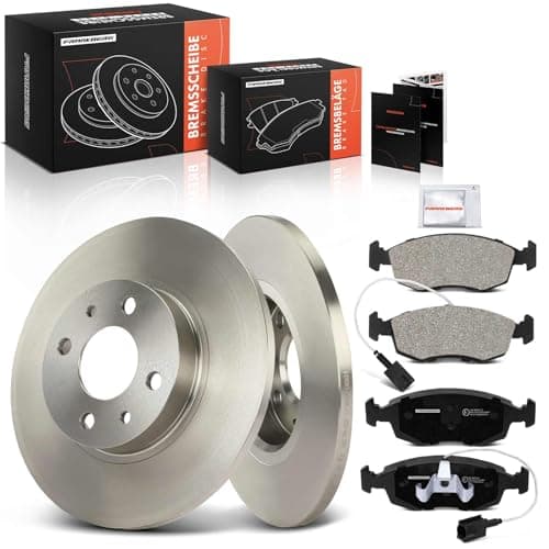 Image of Frankberg Brake Kit incl. 2x Brake Disc + 4x Brake Pad Front Compatible with 500 312 2010-2024 500 C 312 2009-2024 Replace# 77366537, 77365729