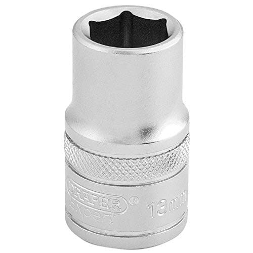 Image of Draper Expert 1/2" 13mm Square Drive Socket | 6 Point Hex Socket | Chrome Vanadium Steel Wrench Accessory | 16602