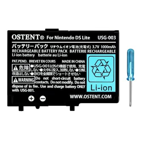 Image of OSTENT 3.7V 1000mAh Rechargeable Li-ion Polymer Lithium-ion Battery Pack Tool Kit for Nintendo DSL NDS Lite