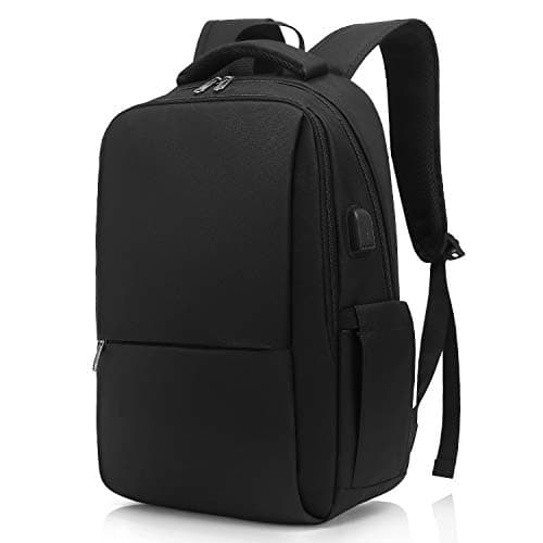 Image of Laptop Backpack, Business Travel Backpack with Charging Port, Water Resistant Laptop Rucksack, Anti-Theft Backpack for Men Women, Fits 15.6-inch Laptop School Bag Black