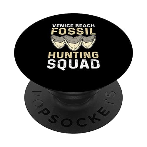Image of Venice Beach Fossil Hunting Squad. Megalodon Tooth Hunter PopSockets Swappable PopGrip