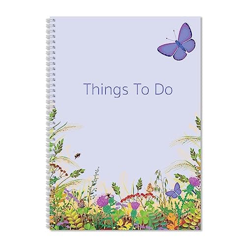 Image of Exacompta - Ref GS003Z A5 Things To Do Notebook, 90gsm paper 149mm x 210mm, 40 Sheets of Lined Paper with a Butterfly Design, Great for Getting Organised