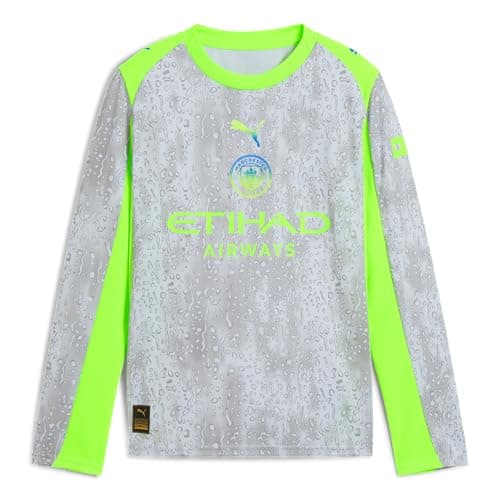 Image of PUMA Manchester City Kids Third Shirt 2025/26 Season - Long Sleeve - Pro Green - Size: 13/14 Years