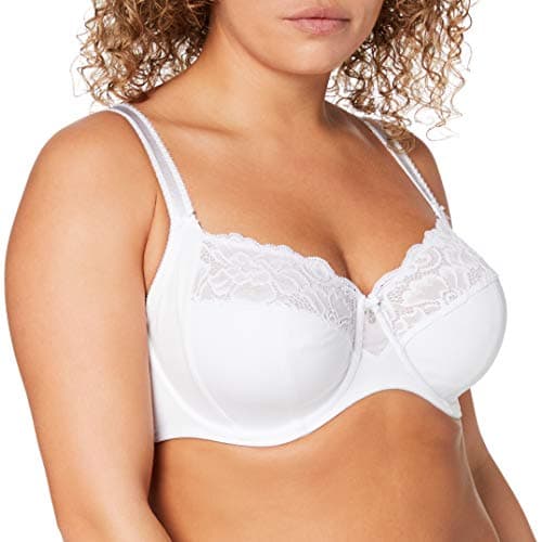 Image of Bestform Women's Cocoon Full Cup Plain Non-Padded Wired Bra, White (Blanc), 40F
