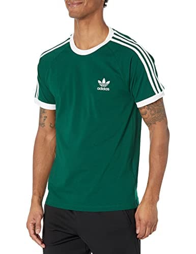 Image of adidas Originals Men's Adicolor Classics 3-Stripes T-Shirt, Dark Green, XS