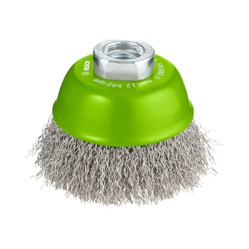 Image of Bosch 1x PRO Stainless Steel Longlife Cup Brush, Crimped Wire for Small Angle Grinder and M14 Thread (for Non-ferrous metals, Steel, Ø 75 mm, Professional Accessory Small Angle Grinder)