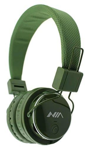 Image of Ameego Foldable BT Headphones with Microphone, Micro SD/TF Card Player, FM Radio, 3.5mm AUX in with volume control APP control Stereo Headset for Mobile Phone,Tablet, PC, notebook, Gaming (Army Green)