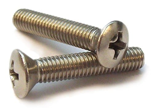 Image of 1/4"-20 UNC Phillips Raised Head Countersunk Imperial Screws, A2 Stainless Steel, 3/4" - 1 1/4" Long, Multi Pack (5, 1/4 X 1 1/4")