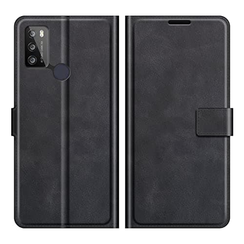 Image of Kezaizhe Flip Case For Alcatel 1S 2021 Wallet PU Leather Silicone Magnetic Protective Mobile Phone Case for 1S 2021 Alcatel 3L 2021 Folio Book Cover (Black)