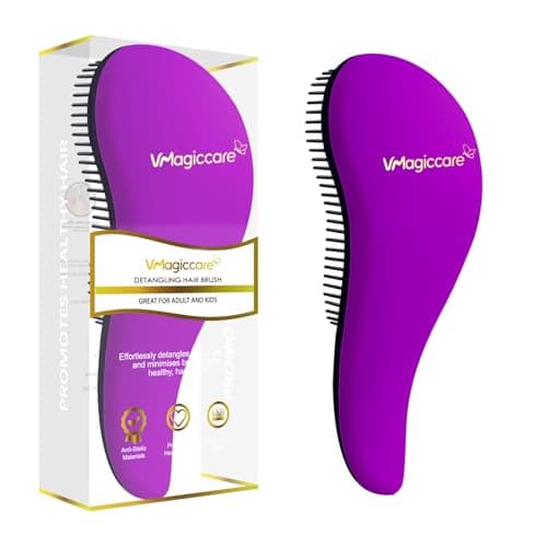 Image of Detangling Brush - glide the Detangler Brush through Tangled hair - Best Comb for Women, Girls, Men & Boys - Use in Wet and Dry Hair (Purple)