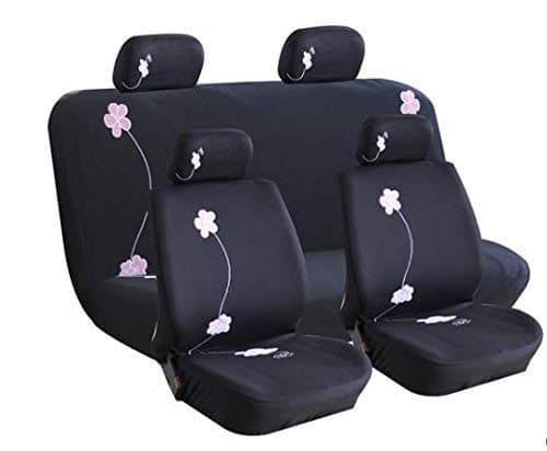 Image of Streetwize SWSC81 Bloom Check Seat Cover Set – Universal Fit, Waterproof Polyester Car Seat Cover with Floral Print, Elasticated Hems, Central Zip