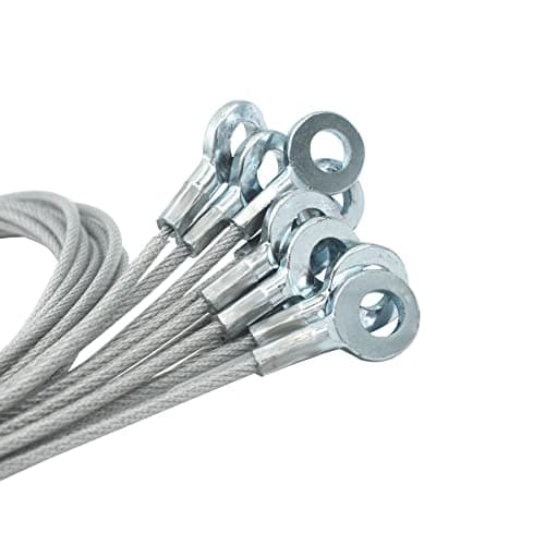 Image of Bytiyar 1/8"(3mm) Wire Diam Galvanized Steel Cable Eyelets Ended Short Rope Lanyard Safety Tether Chain Lock with Vinyl Coated Cover, 10 Pcs Clear 20"/50cm Length