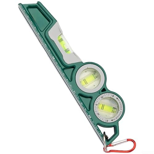 Image of HavenlyCove Cast Aluminum Magnetic For Spirit Level Featuring Blue Bubble Vial for Accuracy, Shock-Absorbing Rubber Ends, and Dual-Sided Graduated Scales (27002)