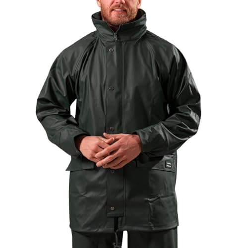 Image of Xpert - Swampmaster Stormgear Unisex Waterproof Jacket. Windbreaker Breathable No-sweat Workwear Jacket For Men And Women. Raincoat For Work, Fishing, Cycling, Camping Or Walking (Green, L)