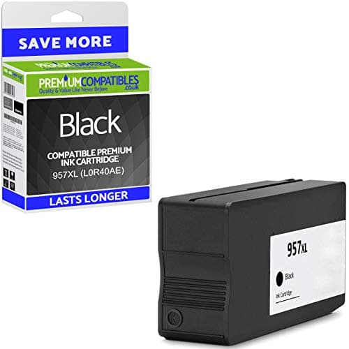 Image of Premium Compatible 957XL Black Extra Longer Lasting Ink Cartridge (L0R40AE)