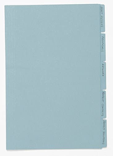 Image of Exacompta - Ref FT170-BLUZ - Guildhall - Tabbed Folders, 345x240mm, 170gsm Lightweight Premium Manilla, A4 & Foolscap Documents, Tabs for Use With Suspension Folders - Blue, Pack of 100