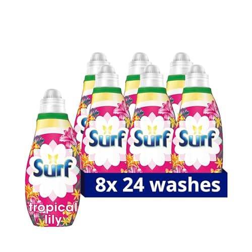 Image of Surf Tropical Lily Concentrated Liquid Laundry Detergent infused with natural essential oils for fresh and clean washing 8x 24 washes (192 washes)