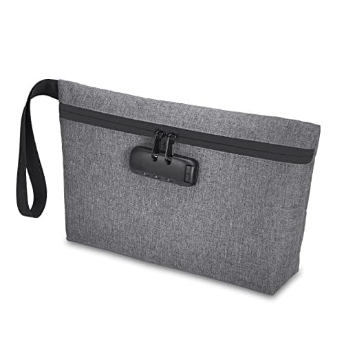 Image of Brifit Security Smell Proof Bag with Combination Lock, 13 x 8 Inches Waterproof Money Bag, Men & Women's Smell Proof Pouch, Portable Carry Handle Bag for Cash, Travel, Bank Deposits, Credit Cards