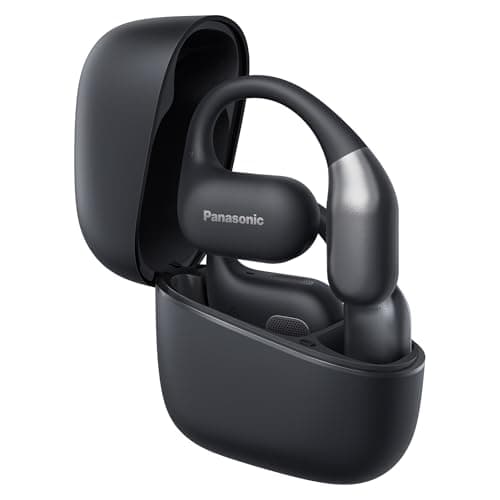 Image of Panasonic RB-F10DE-K Open-Ear Wireless Headphones, Bluetooth Earphones with ENC Microphone, 25H Playtime, Bluetooth 5.4, IPX4, Touch Controls, Black