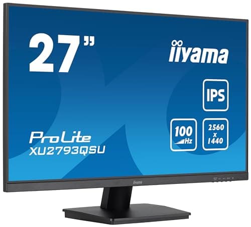 Image of iiyama XU2793QSU-B7 27 inch IPS LCD Slim Bezel, 100Hz,1ms, AdaptiveSync, 2560x1440, HDMI/DP, TCO Certified, USB 3.2 Hub