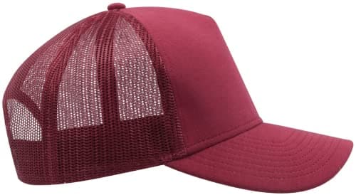 Image of COOZO Unisex Rapper Jersey Mid Visor Trucker Cap - Burgundy - One Size
