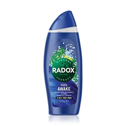 Image of Radox Mineral Therapy Feel Awake body wash with scents of Fennel & Sea Minerals 2-in-1 Shower Gel & Shampoo for a reviving shower experience 500 ml