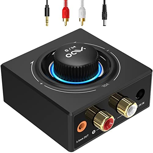 Image of YMOO Bluetooth 5.3 Receiver for HiFi Music Streaming, Wireless Audio Adapter with Volume Control, Long Range, Add Bluetooth to RCA/3.5mm AUX Old Home Stereo, Speaker, AV Receiver, Amplifier