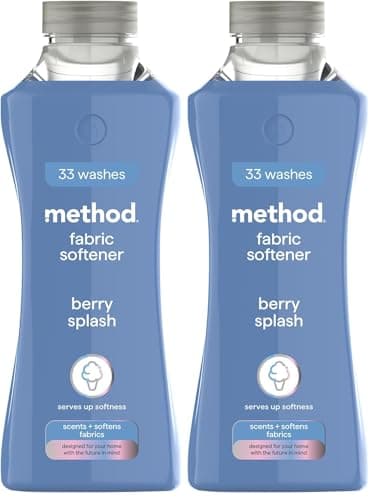Image of method Fabric Softener, Fabric Conditioner to Soften Your Clothes, With Fresh Berry Scent, 1x 33 Washes 1x 990ml (Pack of 2)