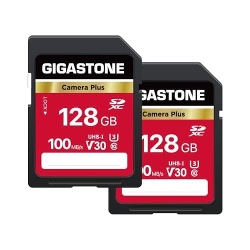 Image of Gigastone 128GB 2-Pack SD Card UHS-I U1 Class 10 SDXC Memory Card Full HD Video for Canon Nikon Sony Panasonic Digital Camera, Full Size SD Card