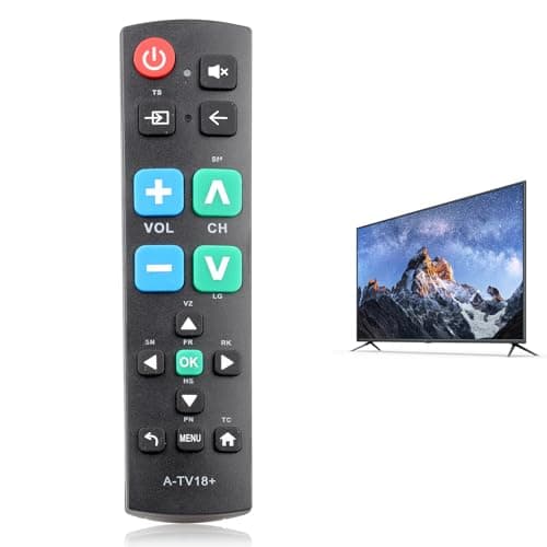 Image of Big Button Remote Control for Seniors Universal TV Remote with Large Buttons Easy to Use TV Remote for Elderly Compatible with Samsung LG, Sony, Toshiba, TLC and Most TV Brands