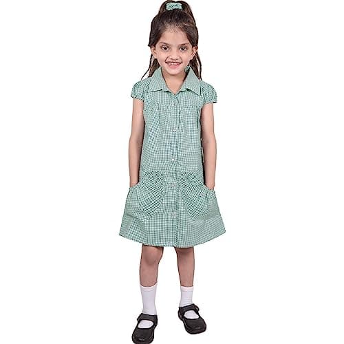 Image of A2Z 4 Kids Girls School Uniform Pleated - UF Dress 648 Green 5-6
