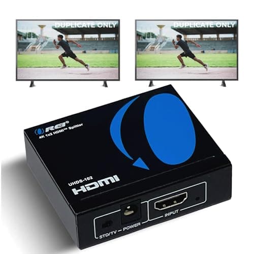 Image of OREI UltraHD 4K @ 60 Hz 1 X 2 HDMI Splitter 1 in 2 Out 2 Port 2: 8-Bit - HDMI 2.0, HDCP 2.0, 18 Gbps, EDID, Duplicate/Mirror 4K Screens - UHDS-102